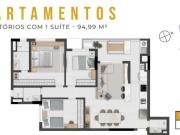 Apartamento Água Verde 3 quartos 1 suíte