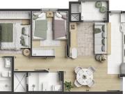 Apartamento bairro Hauer 2 quartos,1suíte, sacada...