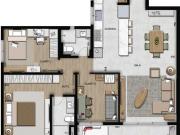 APARTAMENTO COM 114,85 m² 3 quartos, sendo 1 suíte 2...