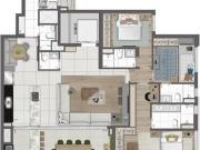 Apartamento com 149 m², com 3 dormitórios, 2 vagas a...