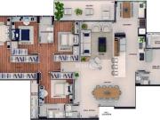 Apartamento com 187m² 4 quartos 3 vagas frente ao parque...