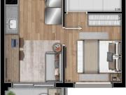 Apartamento com 1 dormitório no Brooklin