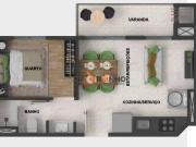 Apartamento com 1 quarto, 32,61 m² no bairro Novo Mundo