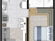 Apartamento Com 26m² 1 Dormitório e 1 suíte. 5 Min da...