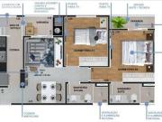 Apartamento com 2 dormitórios à venda, 57 m² por R$...