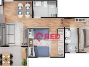 Apartamento com 2 dormitórios à venda, 61 m² por R$...