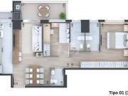 Apartamento com 2 dormitórios à venda, 78 m² por R$...