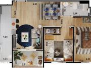 Apartamento com 2 dormitórios e uma vaga de garagem,...
