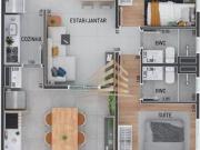 Apartamento com 2 dormitórios sendo 1 suíte, varanda...