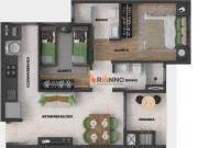 Apartamento com 2 quarto, 1 suíte, 48,93 m² no bairro...