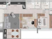 Apartamento com 2 Quartos no Edifício Perriand para...