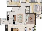 Apartamento com 3 dormitórios à venda, 136 m² por R$...