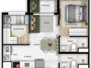 Apartamento com 42,47m² 1 quarto s 0 suite s 1 banheiro