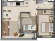 Apartamento com 44 m² e 2 quartos à venda na Vila Mariana