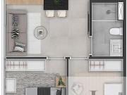 Apartamento com 50 m² e 2 quartos à venda em Noroeste