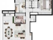 Apartamento com 89,68 m², com 3 Dormitórios 1 Vaga a...