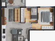 Apartamento com dois quartos no Capão Raso