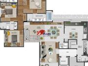 Apartamento com quatro quartos, duas suítes, duas semi...
