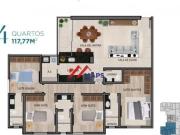 Apartamento com quatro quartos, duas suítes e duas...