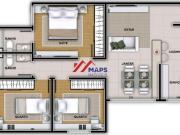 Apartamento com três quartos, suíte e duas vagas de...