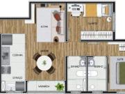 Apartamento de 2 quartos no Caiçara