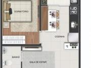 APARTAMENTO DE 32,20M² COM TERRAÇO, 1 DORMITÓRIO E SEM...