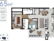 Apartamento de 65m² 2 Dormitórios sendo 2 suítes Vila...