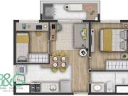 Apartamento em Belenzinho, São Paulo/SP de 37m² 2...