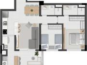 Apartamento em construção com 71m2 privativos