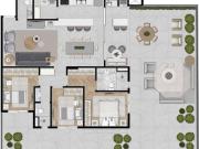 Apartamento Garden · 3 dormitórios · 199,65 m² · Mercês