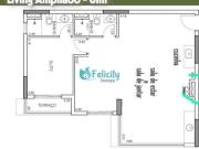 Apartamento living ampliado, 1 suíte, 1 vaga, 61m2 na...