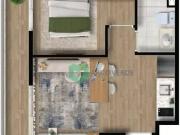 Apartamento Mobiliado com 1 dormitório para alugar, 33...
