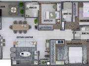 Apartamento mobiliado com 3 suítes no bairro Mercês PR