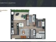 Apartamento na planta 72 m² 2 quartos 1 suíte 1 vaga...