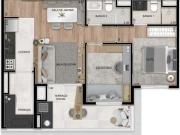 Apartamento no 25º andar, 64 m², 2 quartos, 1 vaga na...