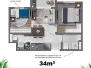 Apartamento no IPIRANGA, 34M² 2 Quartos, Varanda...