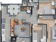 Apartamento novo com 3 quartos, 1 suíte no bairro Campo...