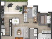 Apartamento novo em folha c/ 2 quartos no Centro do Curitiba