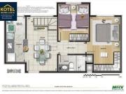 Apartamento para Venda 49.72m², 2 dormitórios, 1 vaga...