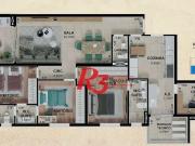 Apartamento para Venda em Santos/SP Pompéia 3 Quartos