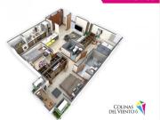 Apartamento, Urb. Colinas del Viento 84m2