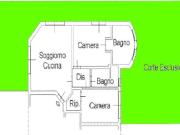 Appartamento 2 camere 2 bagni con giardino