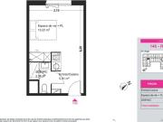 Appartement 1 pièce 21.67m²