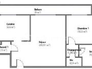Appartement 2 pièces 44 m²