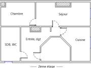 Appartement P2 meublé, 55 m2habitable avec 2 balcons
