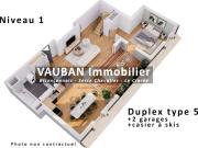 Appartement T5 en duplex + 2 garages + casier à skis à Brian