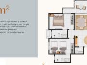 Apto 2dorm/2suítes 61,42m2 Massaguaçu Caraguatatuba SP