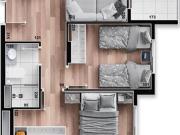 Apto. Bairro C. Comprido 56,44 M² 2 Quartos 1 Suíte