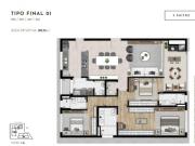 Apto. Bigorrilho 3 SUÍTES 139,76M² 3 Vagas