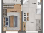 Apto c/sacada 1 dorm. pertinho São Judas